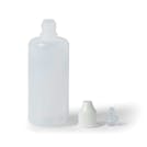 60mL (2 oz.) Natural LDPE Cylindrical Bottle with 13/415 Natural Dropper Tip & White Cap - Case of 12