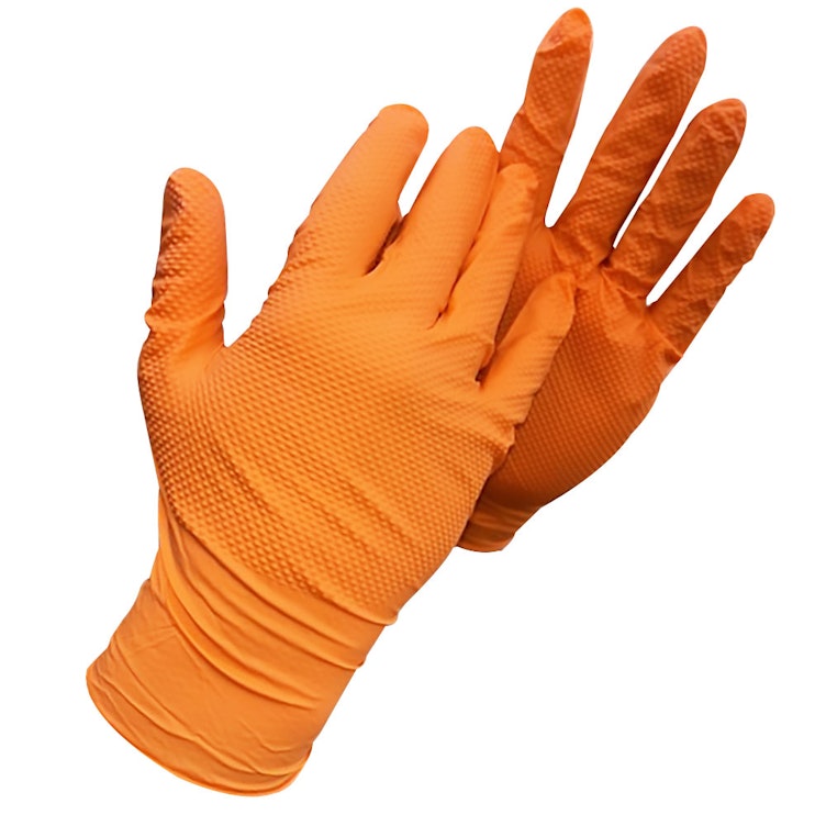 XX-Large Heavy-Duty Catch® Textured Orange Nitrile Gloves (100 per Box)