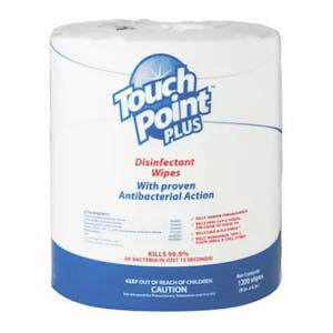 6" W x 8" L Citrus-Scented TouchPoint® Plus Disinfecting Surface Wipes - Roll of 1200