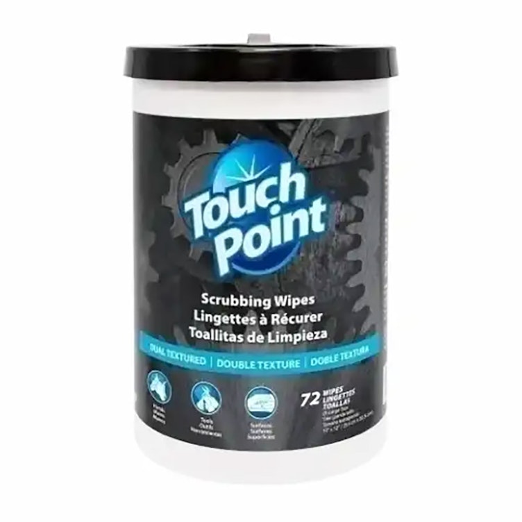 10" W x 12" L Citrus-Scented TouchPoint® Heavy-Duty Multi-Purpose Scrubbing Wipes - Canister of 72