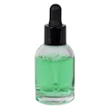 30mL Clear Begonia Dome Round Glass Bottle with 18/415 Smooth Black Cervino Dropper Cap with Black Rubber Bulb & Ball Tip Glass Pipette