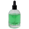 100mL Clear Begonia Dome Round Glass Bottle with 18/415 Smooth Black Cervino Dropper Cap with Black Rubber Bulb & Ball Tip Glass Pipette