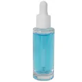 30mL Clear Tall Cylinder Glass Bottle with 18/415 Smooth White Cervino Dropper Cap with White Rubber Bulb & Ball Tip Glass Pipette