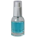 30mL Clear Begonia Dome Round Glass Bottle with 18/415 White Polypropylene Denali Finger Sprayer with Tall Smooth Collar & Clear ABS Overcap