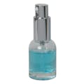15mL Clear Begonia Dome Round Glass Bottle with 18/415 Silver Metal Treatment Pump with Smooth Collar & Overcap