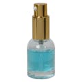 15mL Clear Begonia Dome Round Glass Bottle with 18/415 Gold Metal Treatment Pump with Smooth Collar & Overcap