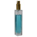 50mL Clear Tall Slim Square Glass Bottle with 18/415 Gold Metal Treatment Pump with Smooth Collar & Overcap