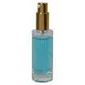 30mL (1 oz.) Clear Tall Cylinder Glass Bottle with 18/415 Gold Metal Treatment Pump with Smooth Collar & Overcap