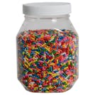 14 oz. Clear PET Wide Mouth Oval Jar with 63/400 White Ribbed Cap with F217 Liner