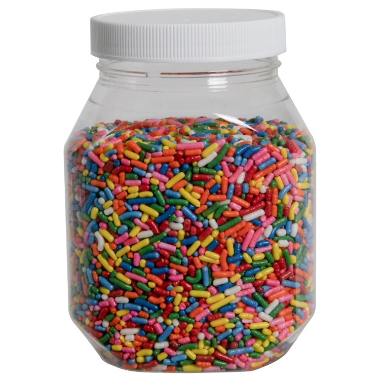 14 oz. Clear PET Wide Mouth Oval Jar with 63/400 White Ribbed Cap with F217 Liner