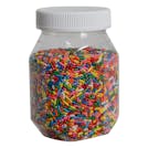 14 oz. Clear PET Wide Mouth Oval Jar with 63/400 White Ribbed CRC Unlined Cap