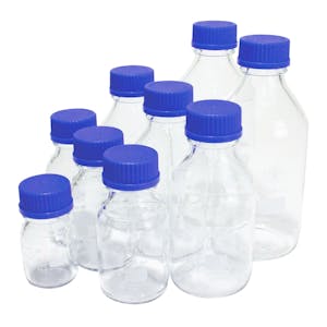 Round Glass Media Bottle Starter Set with Caps