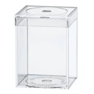 Clear Polystyrene Box with Flat Top Lid - 1-5/8" L x 1-5/8" W x 2-1/4" Hgt. (Case of 25)