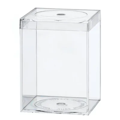 Clear Polystyrene Box with Flat Top Lid - 2-5/16" L x 2-5/16" W x 3-1/16" Hgt. (Case of 15)