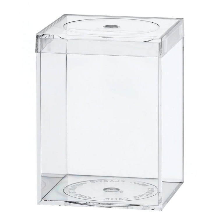 Clear Polystyrene Box with Flat Top Lid - 2-5/16" L x 2-5/16" W x 3-1/16" Hgt. (Case of 15)