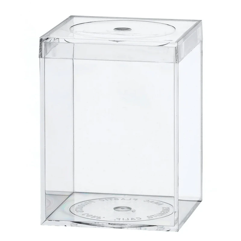 Clear Polystyrene Box with Flat Top Lid - 2-5/16" L x 2-5/16" W x 3-1/16" Hgt. (Case of 15)