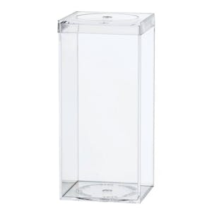 Clear Polystyrene Box with Flat Top Lid - 2-5/16" L x 2-5/16" W x 5-1/16" Hgt. (Case of 15)