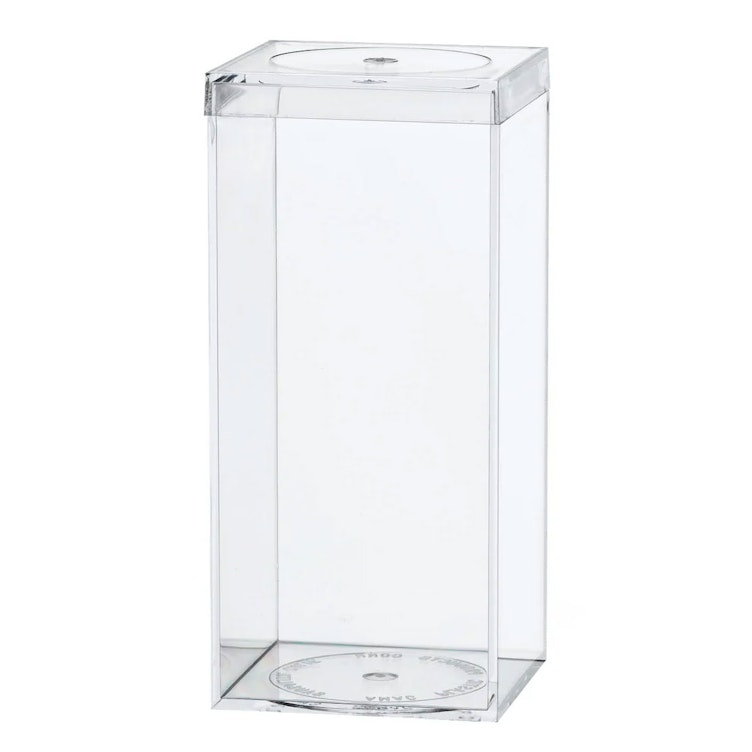 Clear Polystyrene Box with Flat Top Lid - 2-5/16" L x 2-5/16" W x 5-1/16" Hgt. (Case of 15)