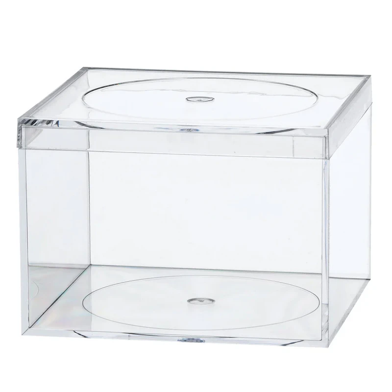Clear Polystyrene Boxes with Flat Top Lids