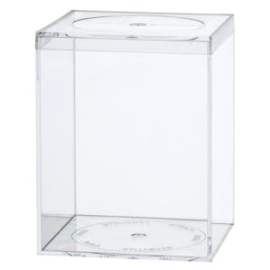 Clear Polystyrene Box with Flat Top Lid - 3-7/16" L x 3-7/16" W x 4-7/16" Hgt. (Case of 8)
