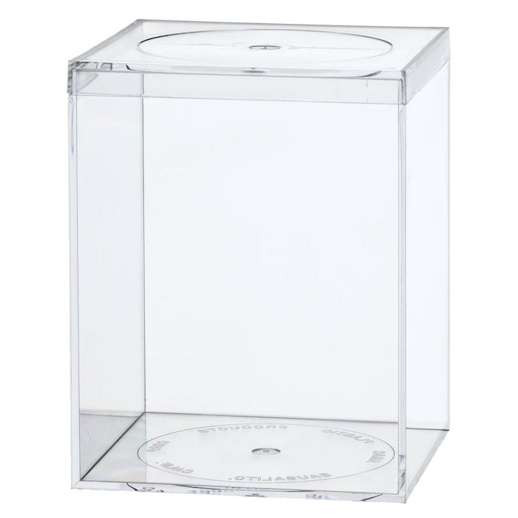 Clear Polystyrene Box with Flat Top Lid - 3-7/16" L x 3-7/16" W x 4-7/16" Hgt. (Case of 8)