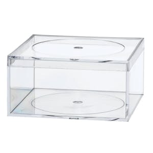 Clear Polystyrene Box with Flat Top Lid - 4" L x 4" W x 2" Hgt. (Case of 16)