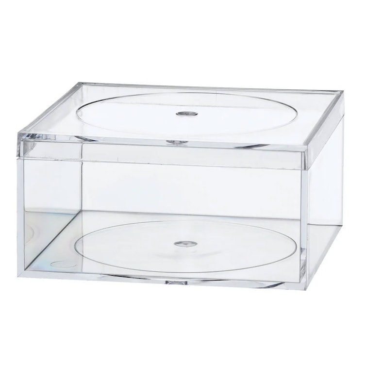 Clear Polystyrene Box with Flat Top Lid - 4" L x 4" W x 2" Hgt. (Case of 16)