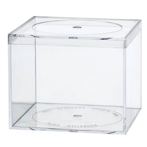Clear Polystyrene Box with Flat Top Lid - 4" L x 4" W x 3-1/4" Hgt. (Case of 16)