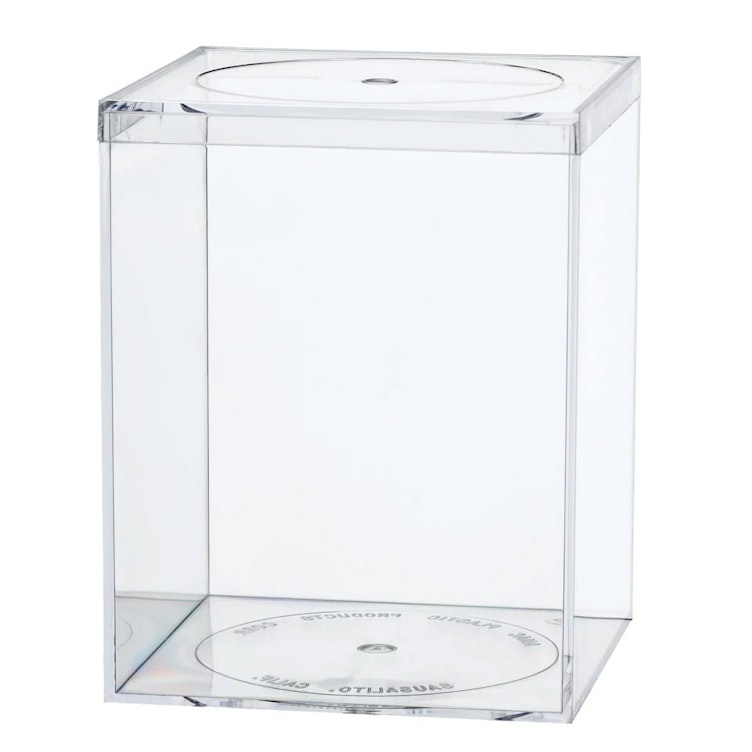 Clear Polystyrene Box with Flat Top Lid - 4" L x 4" W x 5-1/16" Hgt. (Case of 8)