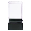 Clear Polystyrene Showcase Box with Black Pedestal - 1-3/16" L x 1-3/16" W x 2-3/16" Hgt. (Case of 25)