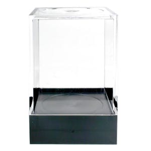 Clear Polystyrene Showcase Box with Black Pedestal - 1-5/8" L x 1-5/8" W x 2-1/2" Hgt. (Case of 25)