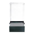 Clear Polystyrene Showcase Box with Black Pedestal - 1-7/16" L x 1-7/16" W x 2-3/4" Hgt. (Case of 25)