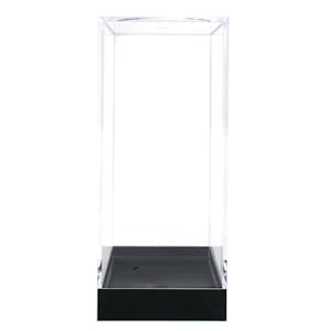 Clear Polystyrene Showcase Box with Black Pedestal - 2-5/16" L x 2-5/16" W x 5-5/16" Hgt. (Case of 15)