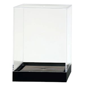 Clear Polystyrene Showcase Box with Black Pedestal - 4" L x 4" W x 5-1/2" Hgt. (Case of 8)