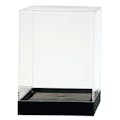 Clear Polystyrene Showcase Box with Black Pedestal - 4" L x 4" W x 5-1/2" Hgt. (Case of 8)