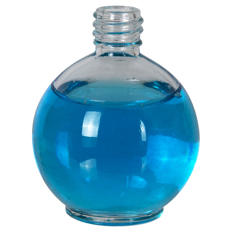 70mL (2.37 oz.) Ball Round Clear Flint Glass Bottle with 18/415 Neck (Cap Sold Separately)