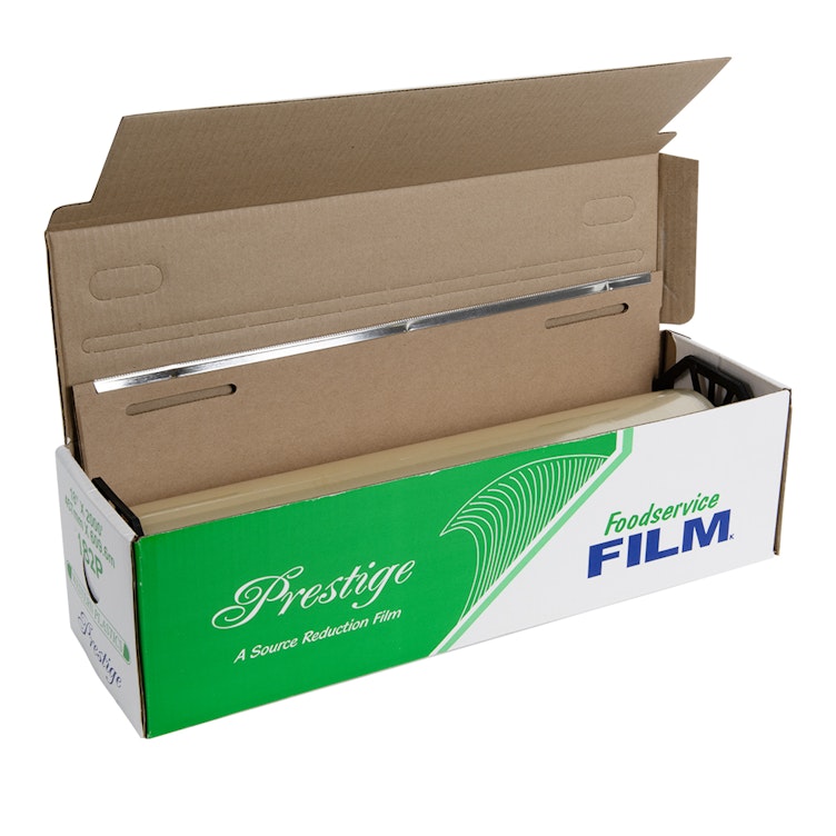 24" W x 2000' L x 30 Gauge Thick Clear PVC Food Service Film in Standard Cutter Box