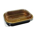 15 oz. Silver Foil Rectangular Smooth Wall Food Container with Clear PET Dome Lid - Case of 100