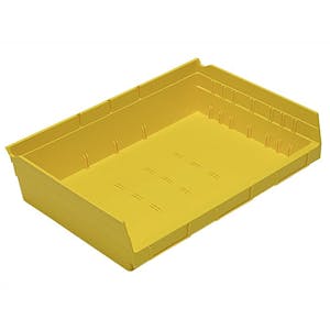 Yellow Quantum® Extra-Wide Shelf Bin - 11-5/8" L x 16-1/2" W x 4" Hgt.