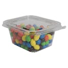 16 oz. Clear PET (10% PCR Material) Square Safe-T-Fresh® Tamper-Evident Clamshell Food Container - Case of 240