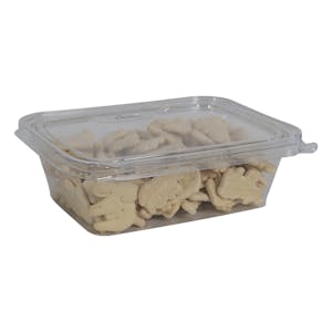 24 oz. Clear PET (10% PCR Material) Rectangular Safe-T-Fresh® Tamper-Evident Clamshell Food Container - Case of 200