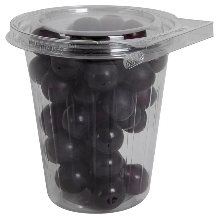 16 oz. Clear PET (10% PCR Material) Round Safe-T-Fresh® Tamper-Evident Clamshell Food Cup with Flat Lid - Case of 232