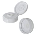 38/400 White Polypropylene Glossy Ribbed Snap-Top Dispensing Cap with Silicone Valve