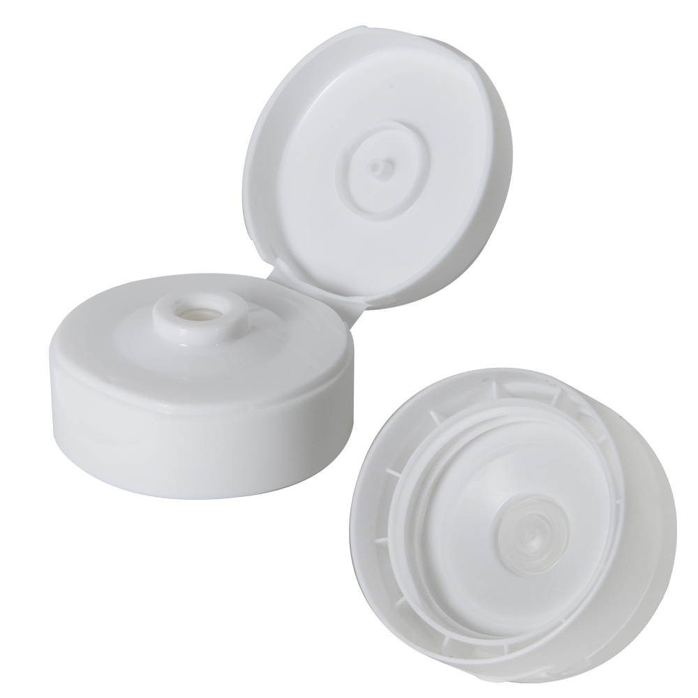 38/400 White Polypropylene Matte Smooth Wide Snap-Top