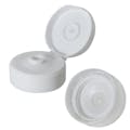 38/400 White Polypropylene Matte Smooth Wide Snap-Top Dispensing Cap with Silicone Valve
