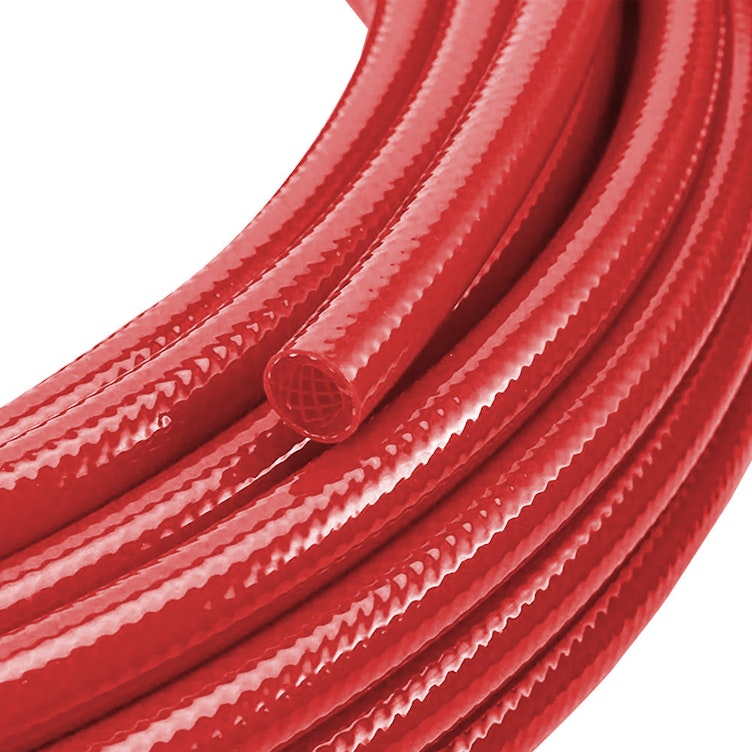 1" ID x 1.38" OD x 0.19" Wall Excelon Red Platinum-Cured Braided Silicone Tubing