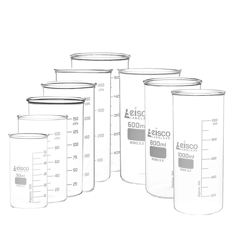 Tall Form Borosilicate Glass Berzelius Beakers without Spouts