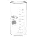 800mL Tall Form Clear Borosilicate Glass Berzelius Beaker without Spout - Case of 6