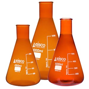 Narrow Mouth Amber Glass Erlenmeyer Flasks