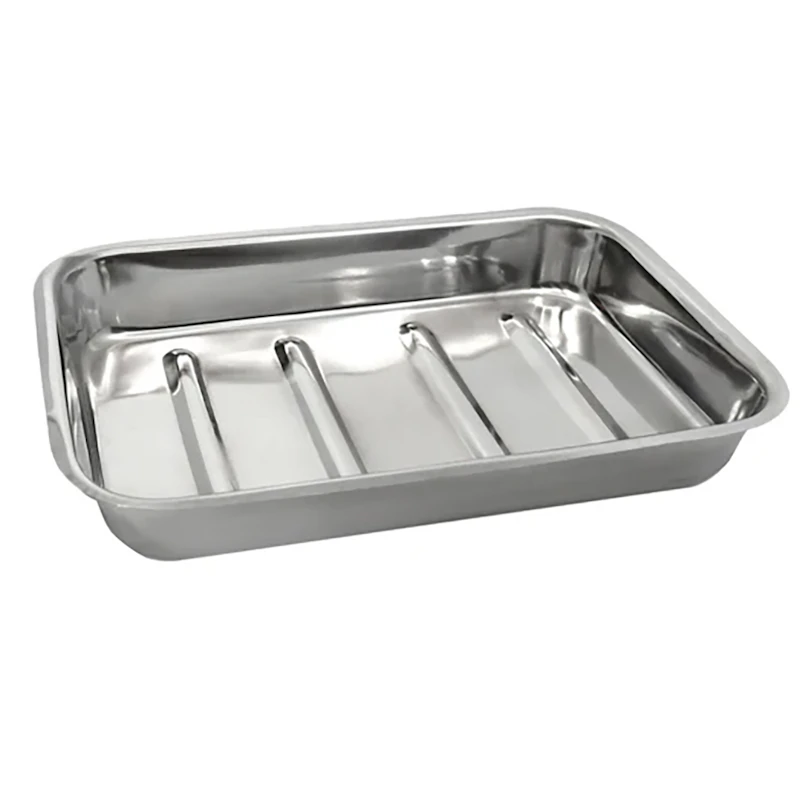 10" L x 8" W x 2" Hgt. Stainless Steel Dissecting Tray without Wax